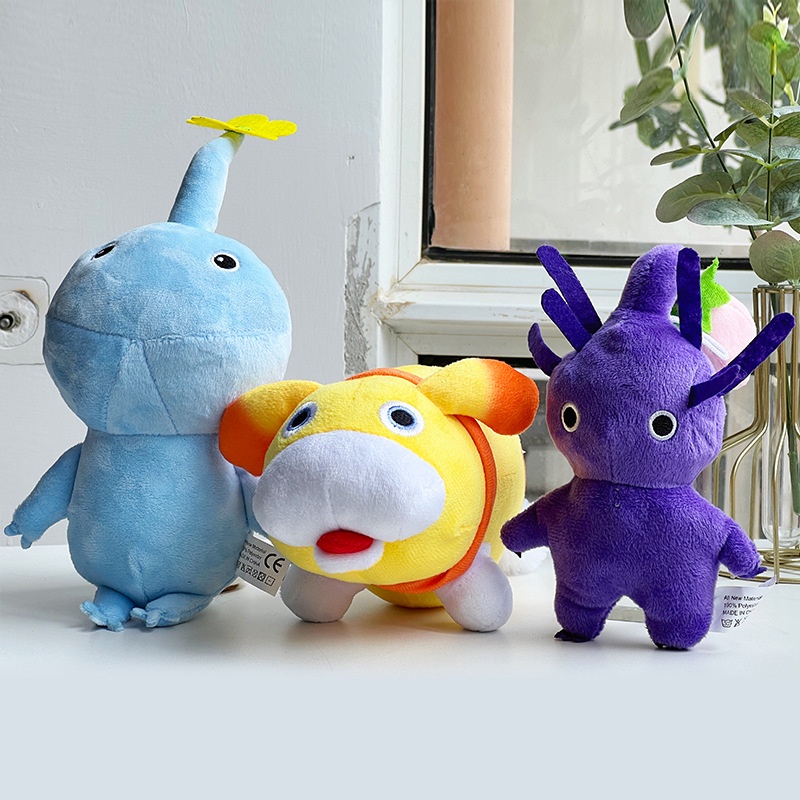 HYC Humey Búp Bê Nhồi Bông Pikmin All-Star Mềm Mại Màu Vàng Đỏ Xanh Dương Hoa Lá Bud Đáng Yêu Trang Trí Phòng Trẻ Em