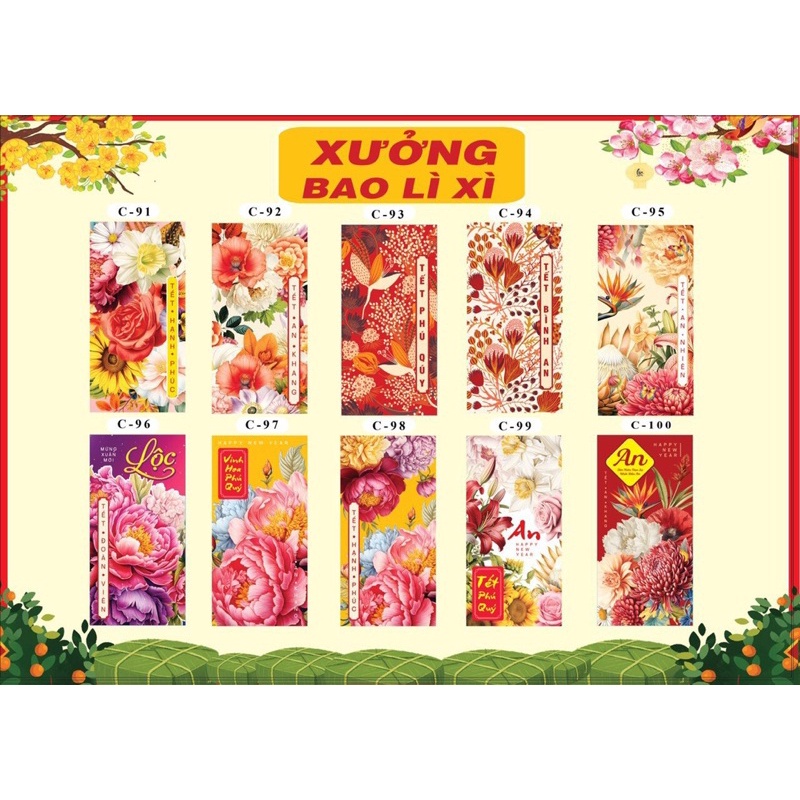 1000 bao lì xì giá xưởng được chọn mẫu, bao lì xì 2024