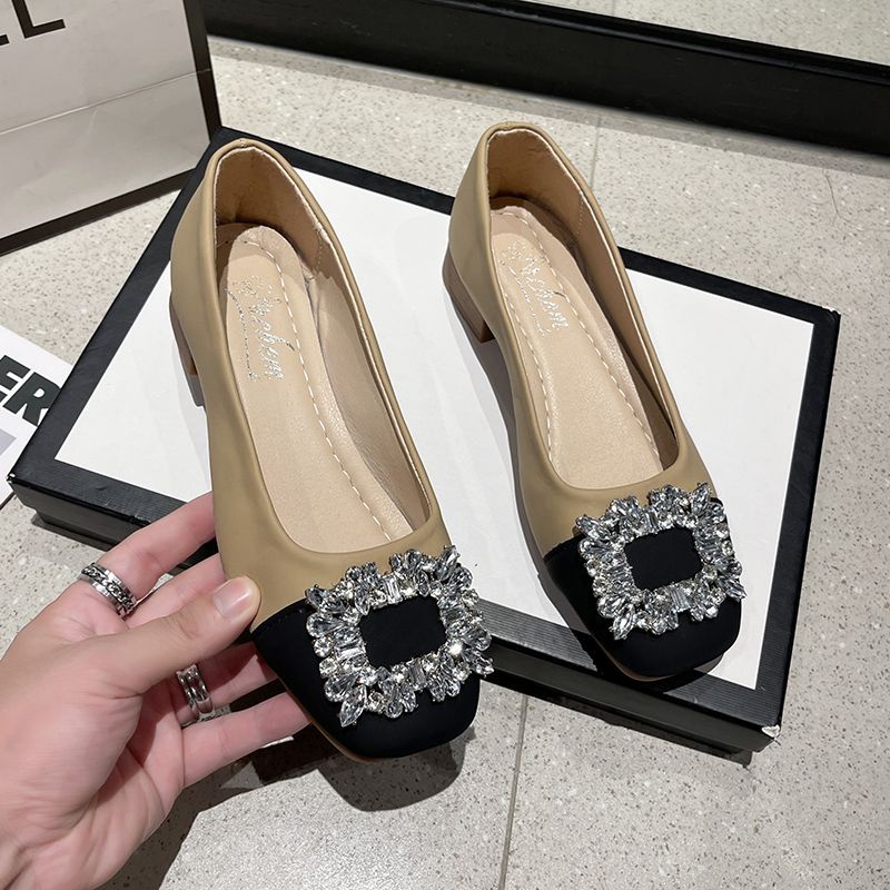 Giày Búp Bê Mũi Vuông Đế Thấp Mềm Mại Thời Trang Mùa Thu Cho Nữ