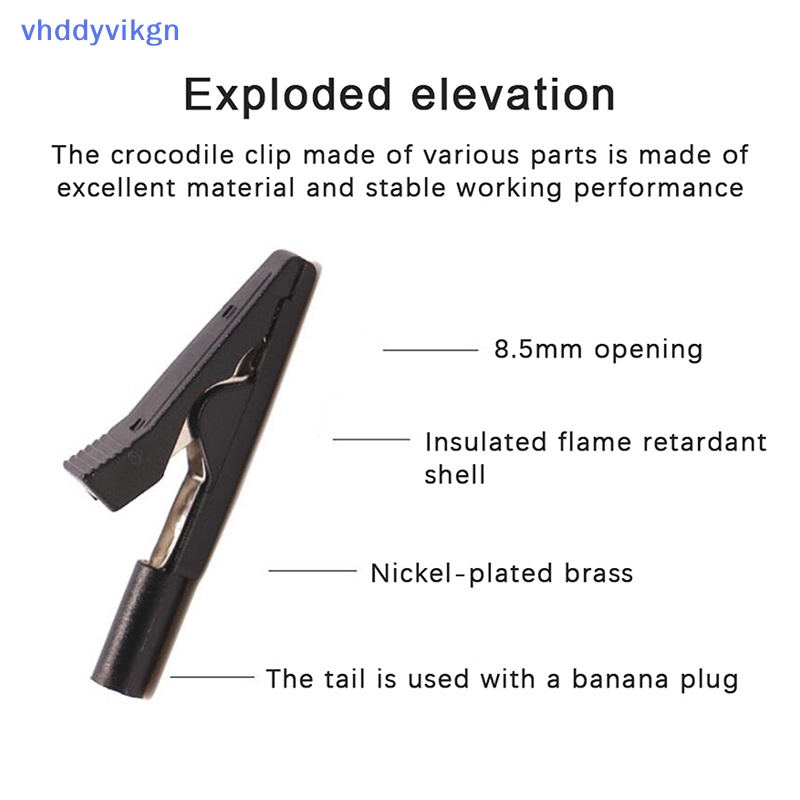 Set 2 Kẹp Cá Sấu Cách Điện 2mm Màu Đỏ Đen vn