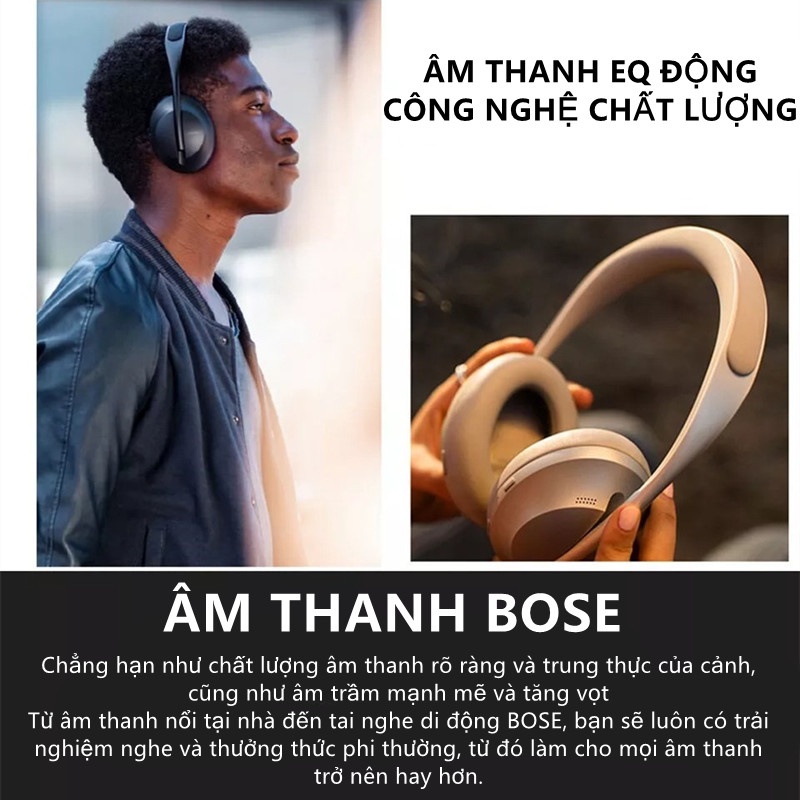 Tai nghe khử tiếng ồn Kehoer 700 Tai nghe Bluetooth không dây có micrô Tai nghe chơi game âm trầm