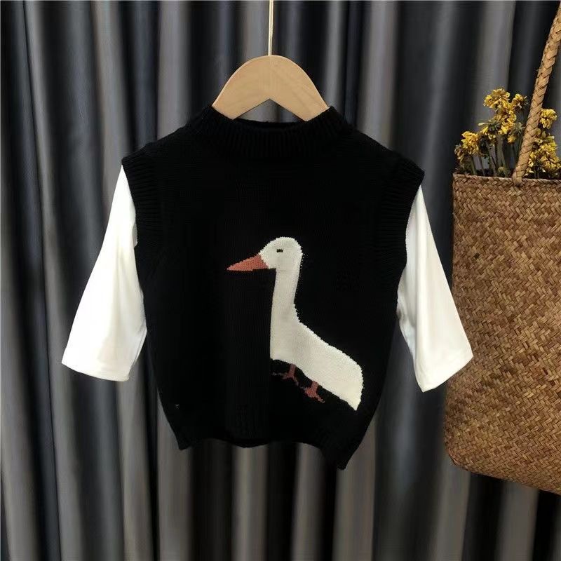 Áo sweater Dệt Kim Không Tay Phong Cách Hàn Nhật Mới 2023 Cho Bé Trai Và Bé Gái