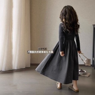 Đầm dài tay thiết kế xinh xắn cho bé gái