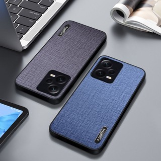 Ốp Điện Thoại Logo Kim Loại Cho Xiaomi Redmi Note 12 Pro Plus 5G Thiết Kế Vải Giả Với Nút Điện Thoại Chính Xác Ốp Lưng