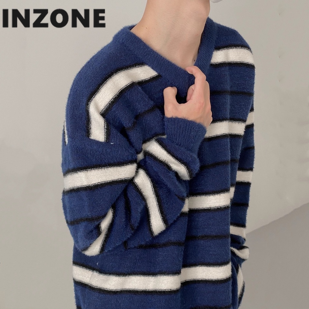 Áo sweater Dệt Kim Kẻ Sọc Thời Trang Cho Cặp Đôi
