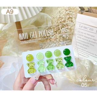 Set sơn as 5 màu a9 chai xanh cao cấp - manh219