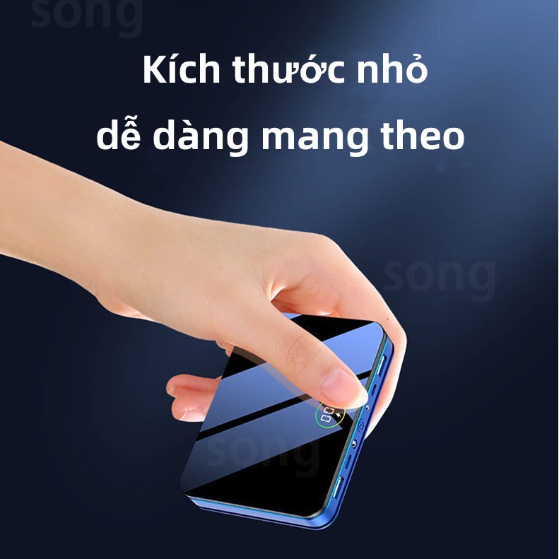 50000Mah Sạc dự phòng Mini Powerbank Di Động Màn Hình Kỹ Thuật Số Pin Siêu Mỏng Đầu Ra Kép Đầu Vào Kép Powerbanks