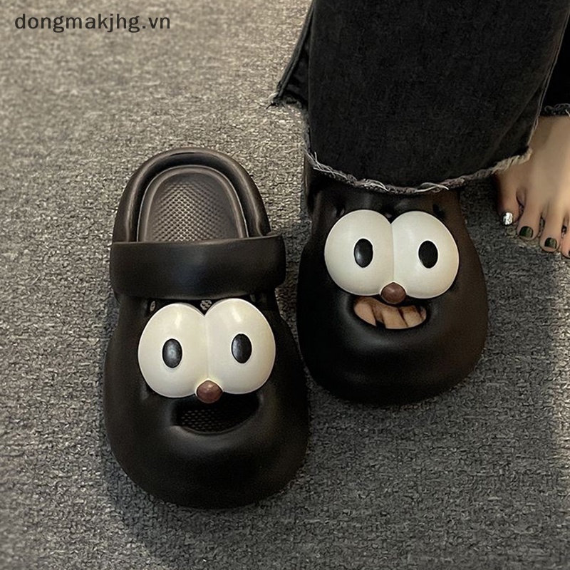 Dép Đế Bằng Chống Trượt Mũi Tròn Họa Tiết Hoạt Hình Dễ Thương Cho Nữ