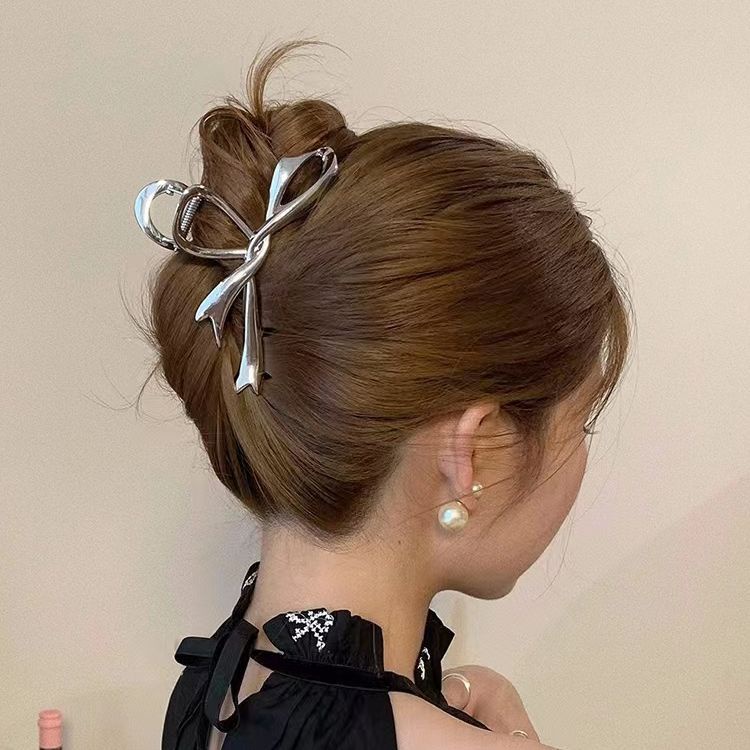 Kẹp Tóc Nơ Kim Loại Màu gradient Thời Trang Cho Nữ