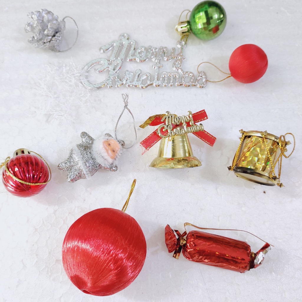 Bộ 10 Món Phụ Kiện Nhí E22 Trang Trí Noel Treo Cây Thông Sang Trọng