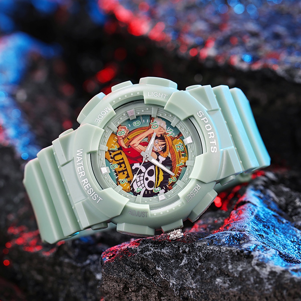 Đồng Hồ Đeo Tay Chống Nước Họa Tiết Hoạt Hình one piece Dành Cho Bé Trai Và Bé Gái