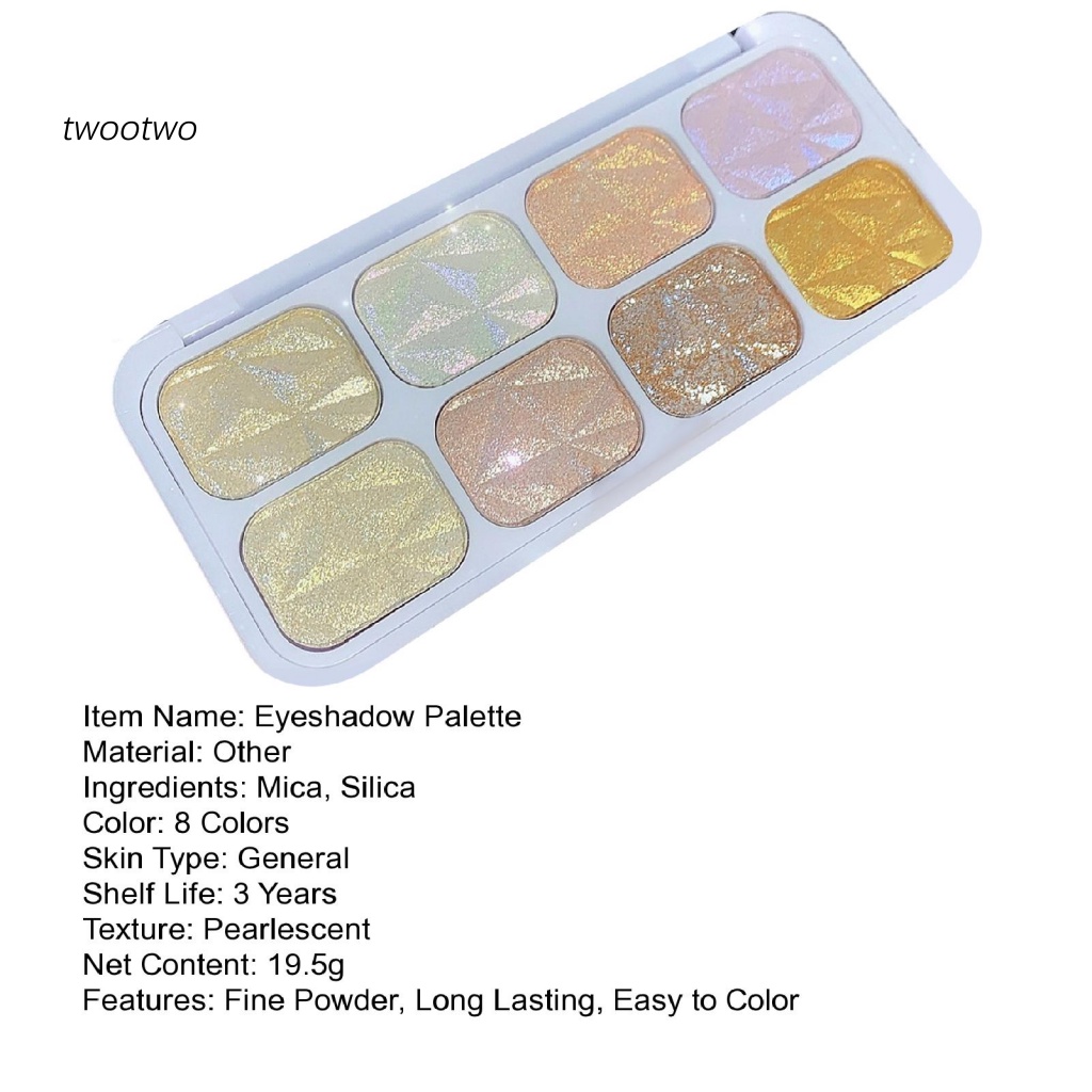 Bảng Phấn Mắt 8 Màu Lấp Lánh Lâu Trôi Chống Thấm Nước Sắc Tố Cao