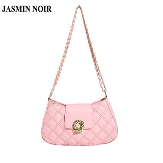 Jasmin noir Túi Đeo Chéo Vai Bằng Da pu Họa Tiết Kẻ Ô Nửa Mặt Trăng Nhỏ Giản Dị Dành Cho Nữ