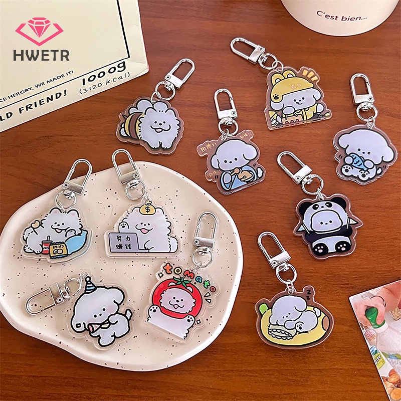 Móc Khóa acrylic Hình Chú Chó Hoạt Hình Đáng Yêu Sáng Tạo Cho Ba Lô / Xe Hơi Mới