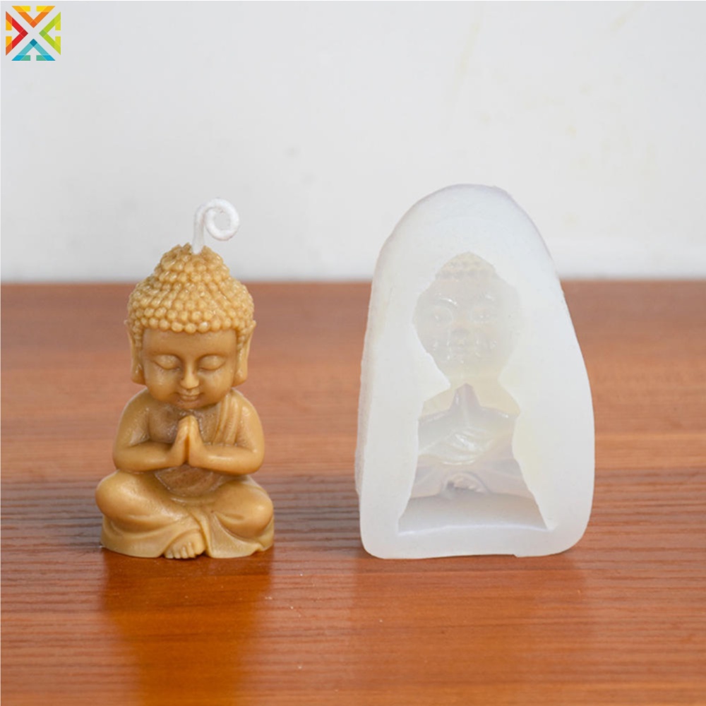 Khuôn silicone Làm Nến / Xà Phòng Hình Phật Tổ 3d diy