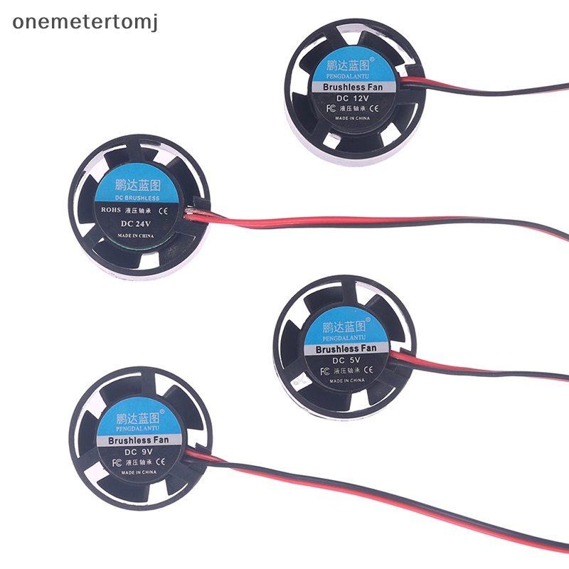 Onemetertomj 1 Quạt Tản Nhiệt mini Tròn 25.5x10mm 5 / 9 / 12 / 24v Cho Đèn led