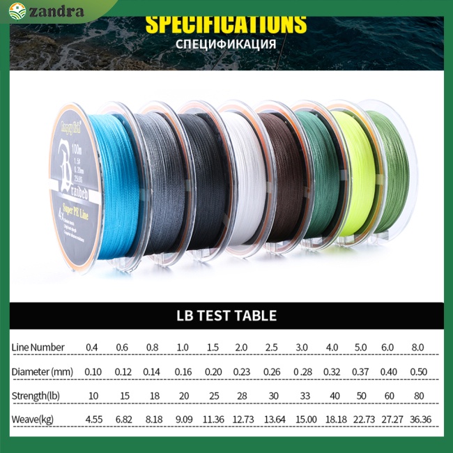 Cuộn Dây Câu Cá 4 Sợi pe Bện Siêu Chắc Dài 100m / 109yds 10lb-80lb Màu Vàng