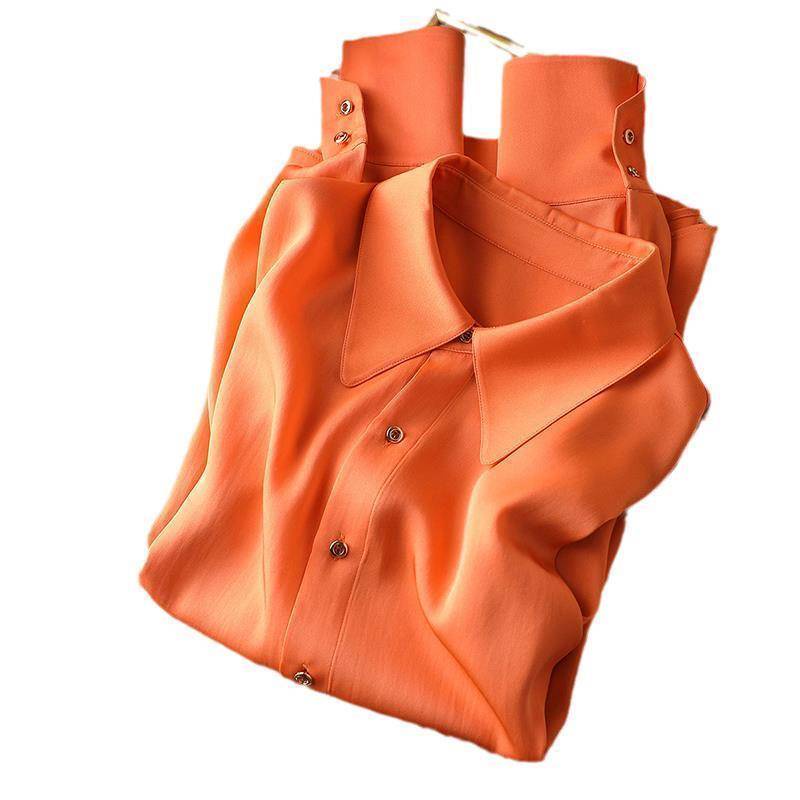 Áo Sơ Mi Nữ Tay Dài Dáng Rộng Giả Lụa Cao Cấp Phong Cách Mới