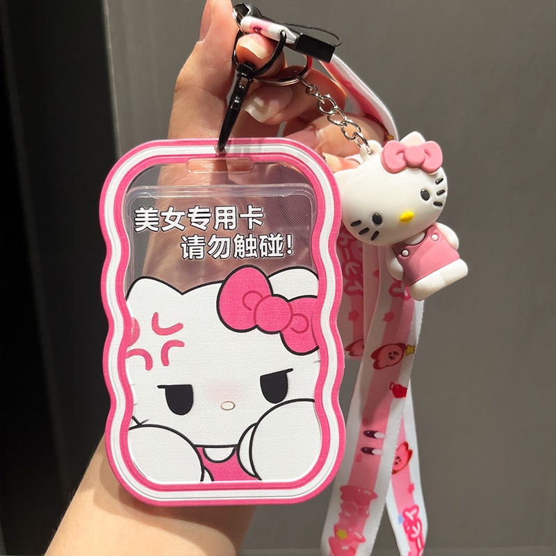 Hoạt Hình Vỏ Đựng Thẻ Hình kuromi Có Dây Đeo Điều Khiển Truy Cập Thẻ Xe Buýt Cho Học Sinh