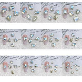 ✿ set 10 / 10 con bướm trang trí móng tay trái tim đá quý