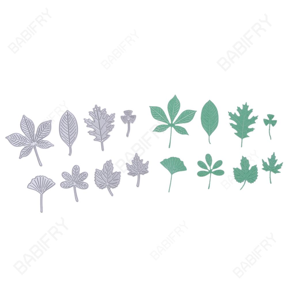 Bộ 8 Khuôn Cắt Giấy Kim Loại Hình Chiếc Lá