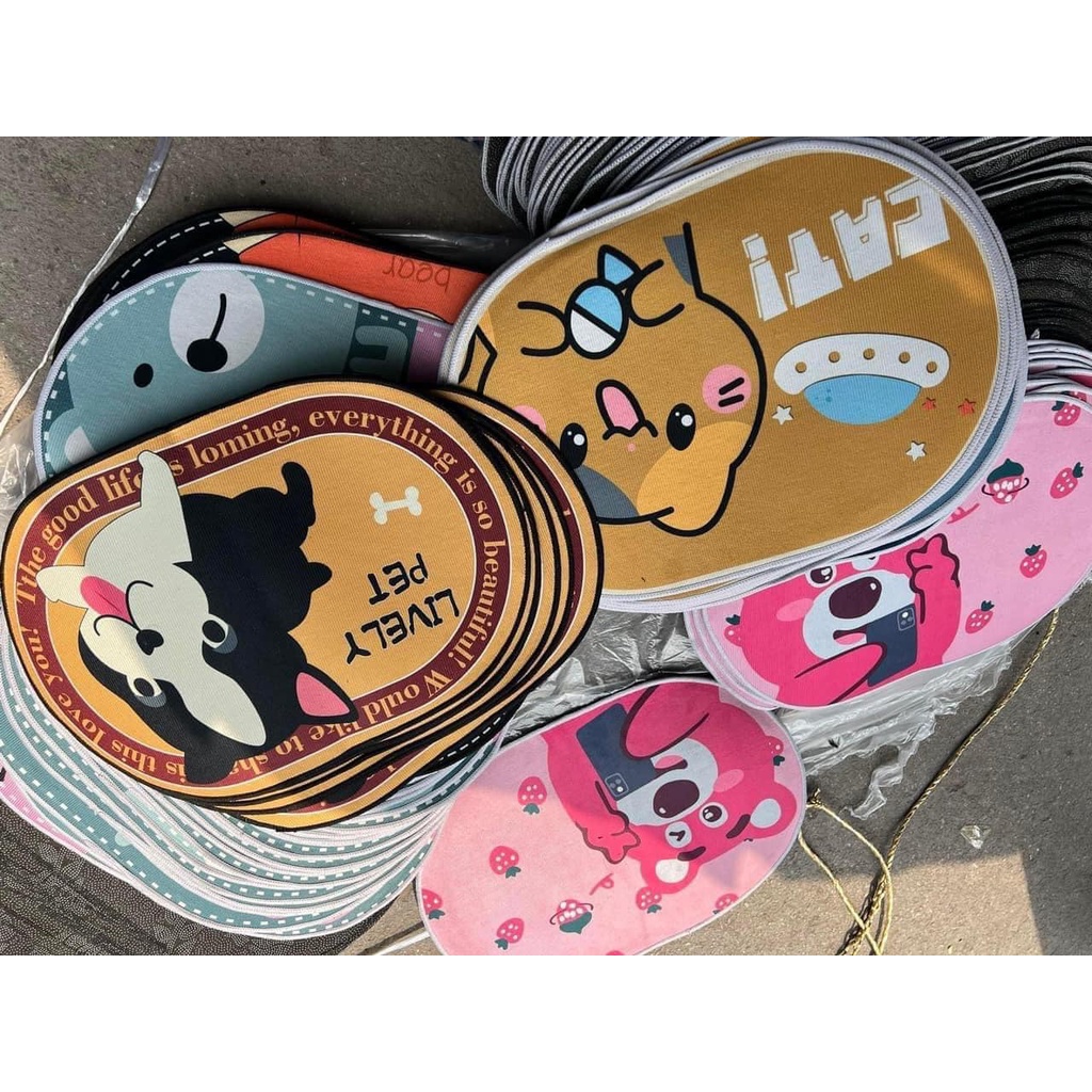 Thảm lau chân hình thú 3D Cute - Giao màu ngẫu nhiên, THẢM CHÂN 3D HÌNH THÚ , HOA KUTE TRÒN,  Thảm lau chân 3D siêu thấm