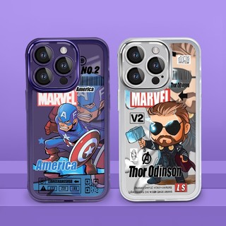 Ốp lưng Điện Thoại Dẻo Họa Tiết captain marvel Có Miếng Dán Bảo Vệ camera Cho iphone 15 14 pro max 14plus 15plus