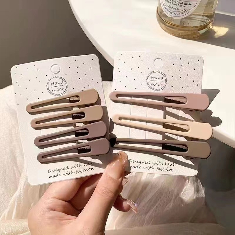 Kẹp Tóc Nhỏ Màu Cà Phê Sữa Dễ Thương
