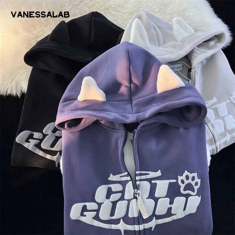 VanessaLab Áo Khoác hoodie áo khoác nữ zip hoodie comfortable Thời trang Thông thường Thanh lịch A28J12L37Z230913