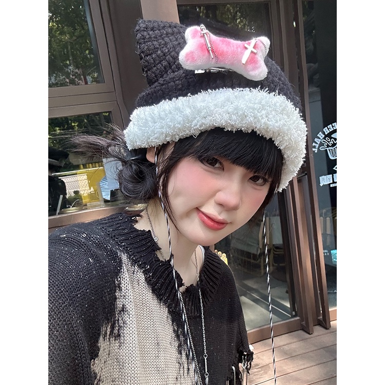Dễ Thương Mũ Len Dệt Kim Tai Mèo Xinh Xắn Cho Nữ