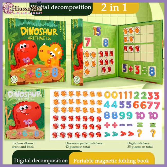 Sách Khủng Long Từ Tính Làm Toán Học Cho Bé Trai Bé Gái