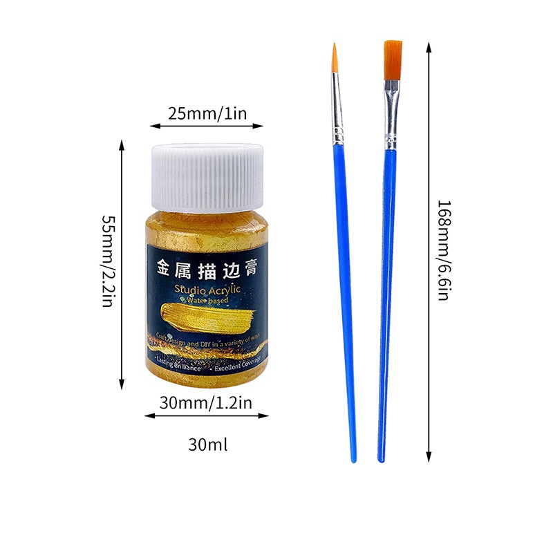 30ml Acrylic kim loại viền dán, Silicone Pigment viền dán cho sản xuất đồ trang sức DIY