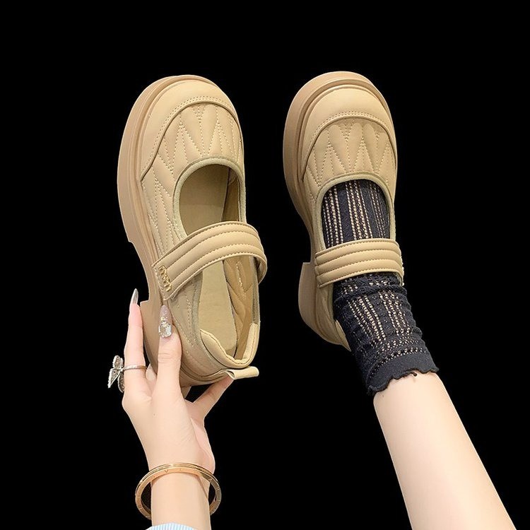 Giày Búp Bê Da Mũi Tròn Thời Trang Thanh Lịch Cho Nữ