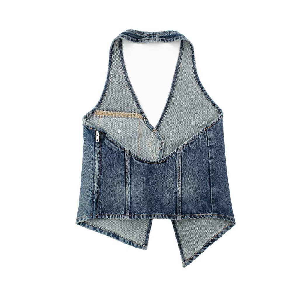 Áo vest Cao Bồi Giải Trí Không Đối Xứng Đa Năng 940102