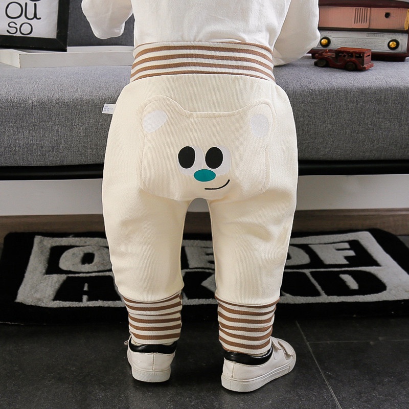 Quần pp Lưng Cao Bảo Vệ Bụng Phong Cách Thu Đông Cho Bé Trai Bé Gái