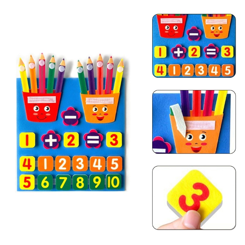 Mya Numbers Felt Board Đồ chơi giáo dục Trò chơi toán học Mẫu giáo Số đếm đồ chơi cho trẻ mới biết đ