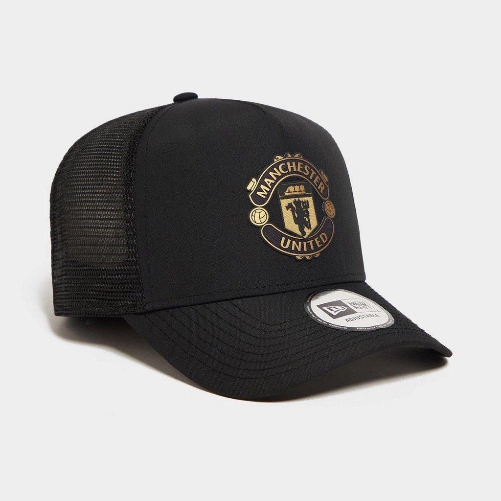 Nón dù lưới MUFC- Đen logo vàng Gold