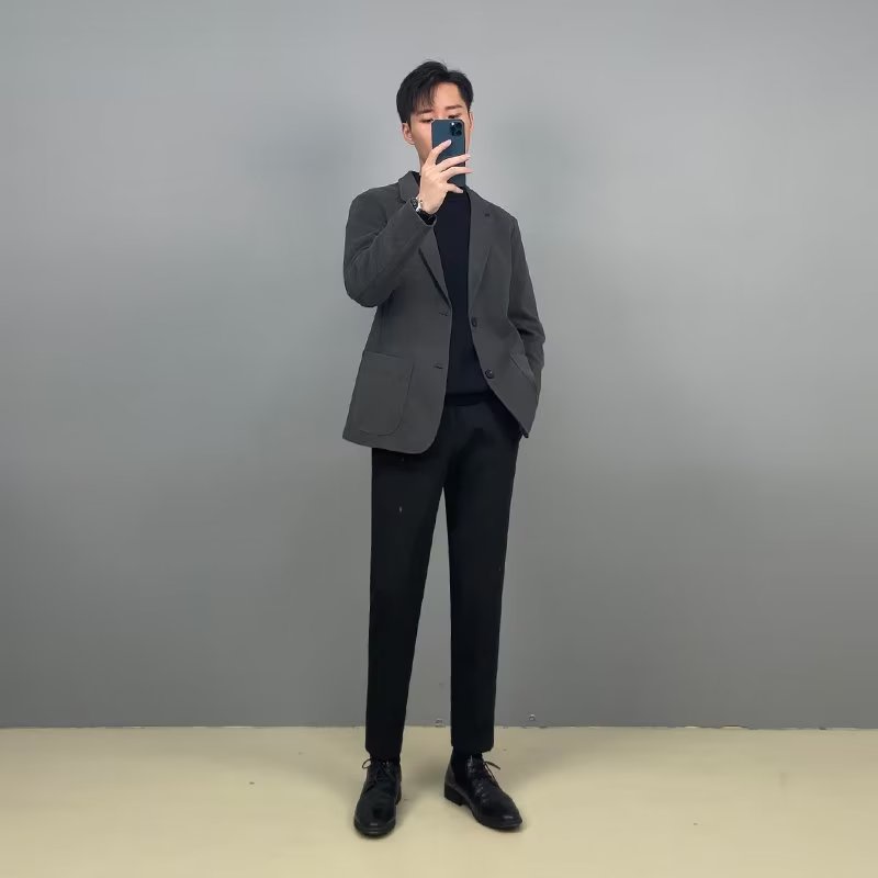 DICHUANGZHE Áo khoác vest nam công sở thời trang thu đông