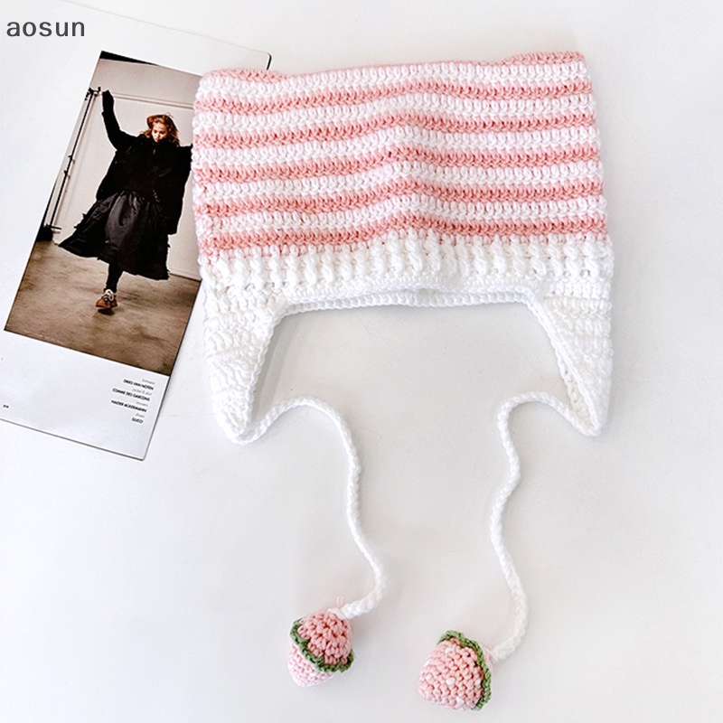 Mũ beanie Giữ Ấm Tai Hình Tai Mèo Phong Cách Hàn Quốc Dễ Thương