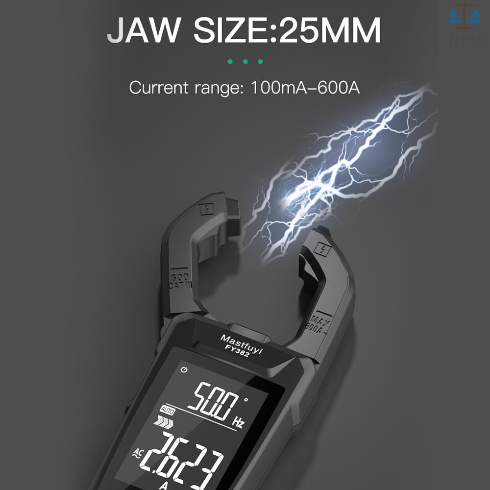 Mastfuyi Kẹp Vạn Năng Kế Thông Minh fy382 rms 9999 Đếm Màn Hình lcd ac dc Có Đèn Pin Đa Năng