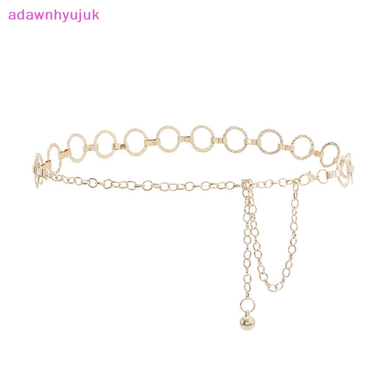 Adawnhyujuk Thắt Lưng Dây Xích Tròn Bằng Kim Loại Vàng Trang Trí Đầm Jean Thanh Lịch Cho Nữ vn
