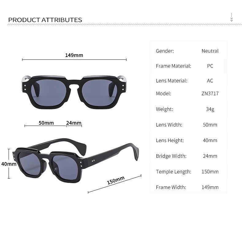 Kính Mát Gọng Vuông Nhỏ Thời Trang Mới 2023 Cho Nam