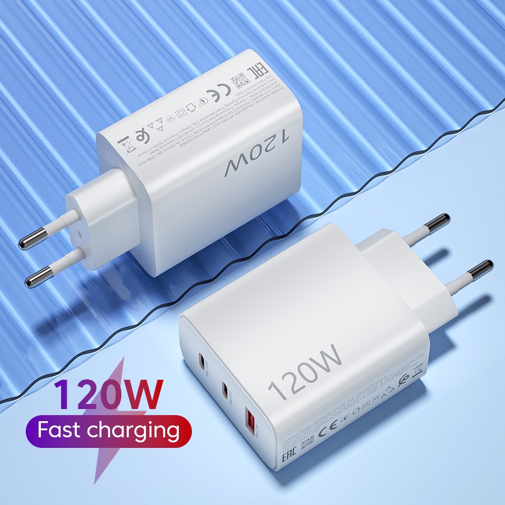 Củ Sạc Nhanh 120w 3 Cổng usb type c Cho xiaomi huawei