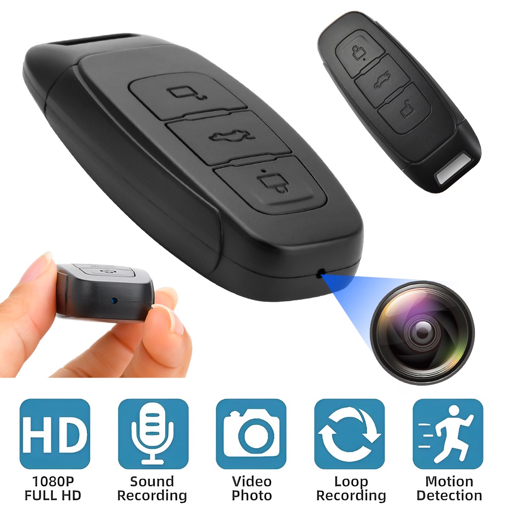 Camera Hành Trình 1080p hd Nhỏ Gọn Có Móc Khóa Chuyển Động Cho Nhà Ở / Văn Phòng