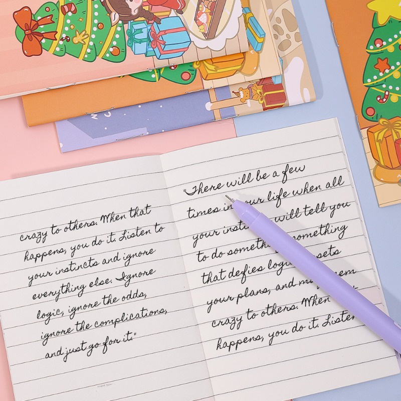 Dễ Thương Sổ Tay mini Mềm Mại Họa Tiết Giáng Sinh / Hoạt Hình