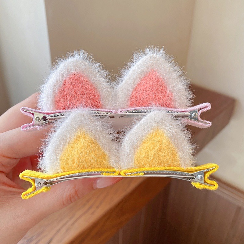 Set 2 Kẹp Tóc Tai Mèo Dễ Thương Cho Bé Gái