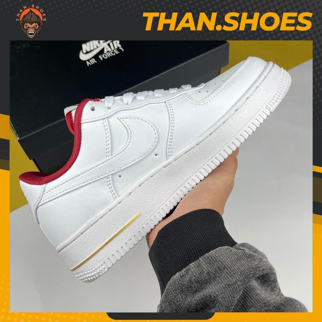 Giày AF1 Low Just Do It Hangtag, AF1 Trắng Lòng Đỏ Móc Đồng Xu - Than.Shoes