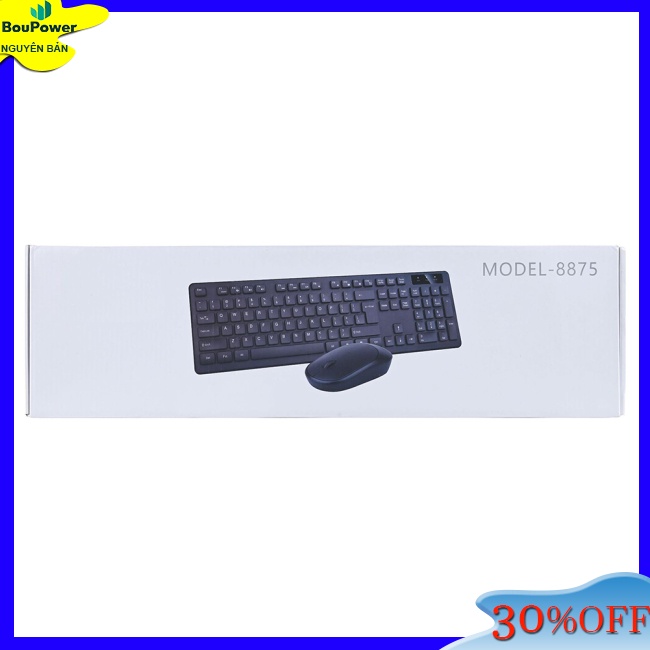 Boupower Bộ Bàn Phím bluetooth Không Dây 2.4g Chống Nước Kèm Chuột Tiện Dụng