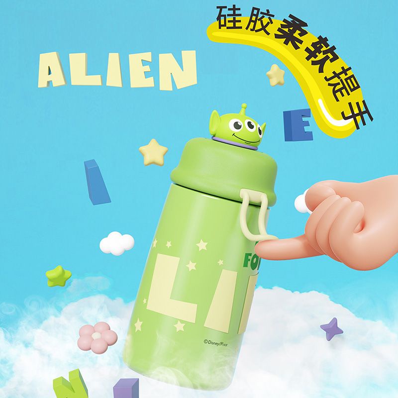 Bình Nước Giữ Nhiệt Bằng Thép Không Gỉ 304 320ml In Họa Tiết Hoạt Hình disney Xinh Xắn
