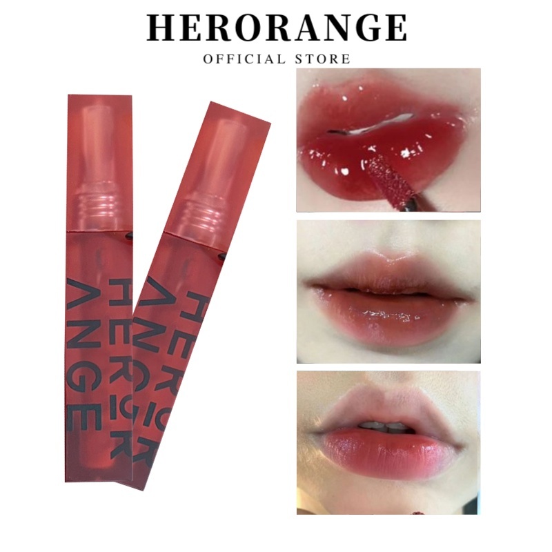 HERORANGE Son Môi Màu Nhung Lì Không Thấm Nước Thời Trang Hazy Reveals Son Bóng Dưỡng Ẩm Hương Trái Cây 3D